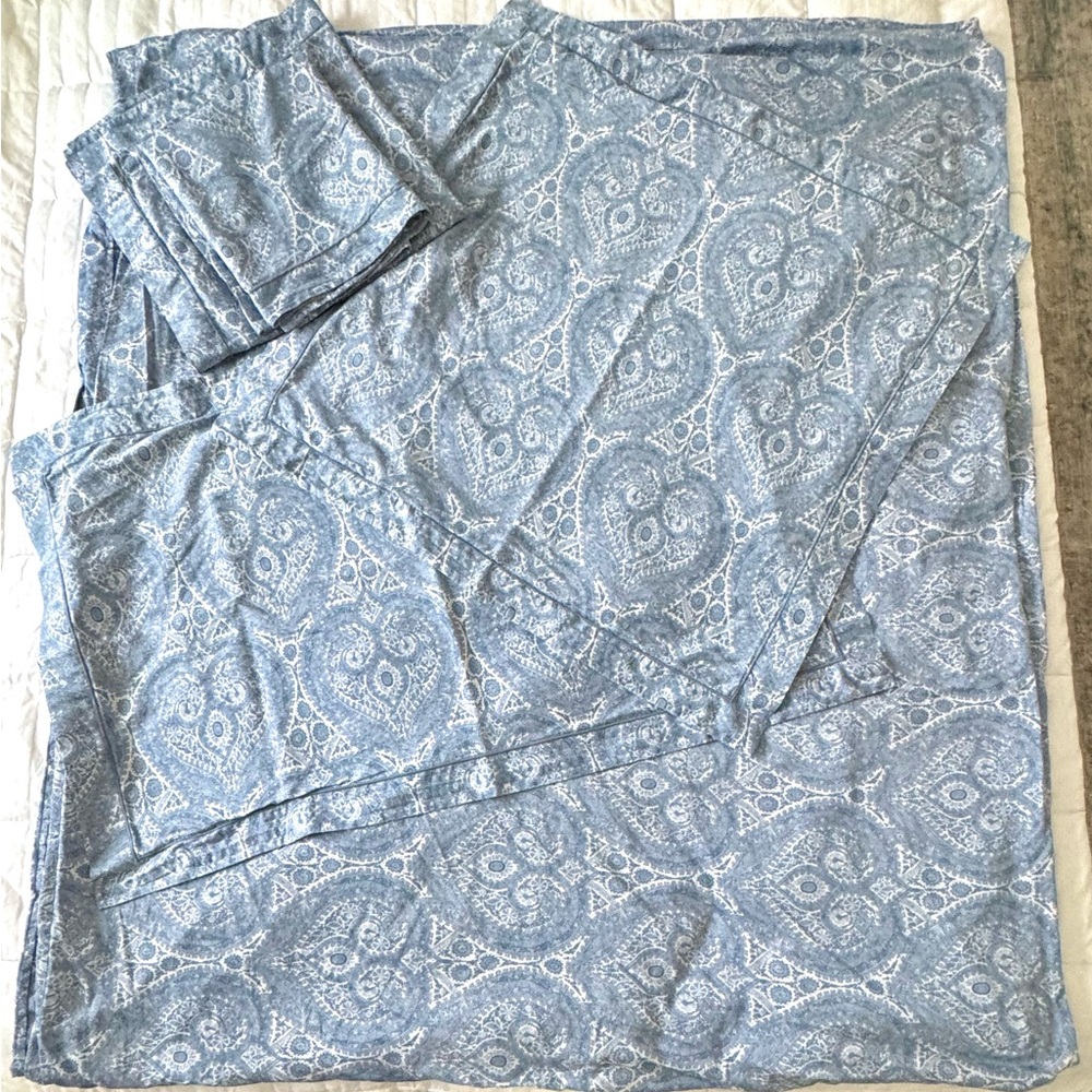 Restoration Hardware RH King Size Blue Italian Paisley duvet cover, 4 shams - Picture 9 of 11